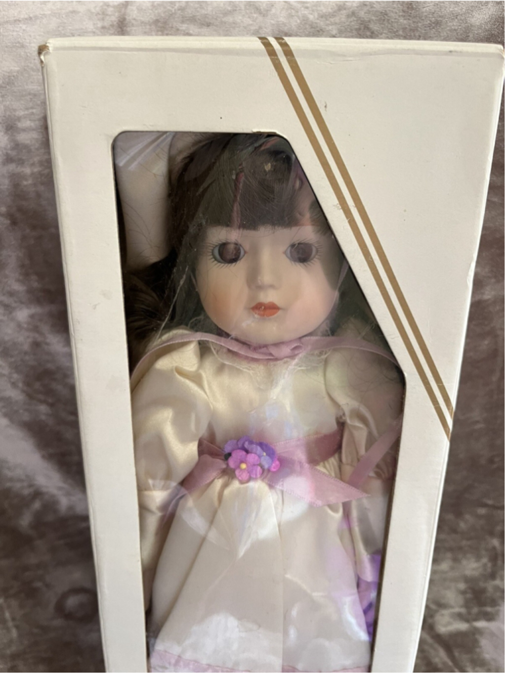 Vintage Gorham Musical Porcelain Doll 1984 "Beverly" Petticoats & Lace NIB WORK